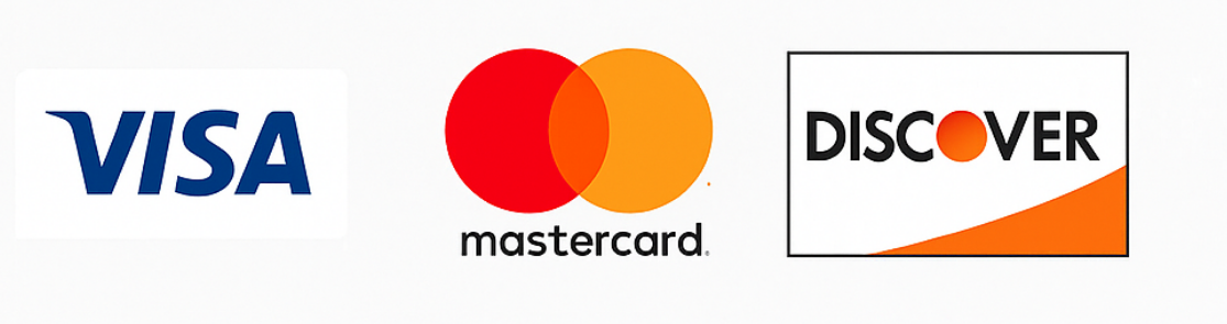Logos for Visa, MasterCard and Discover credit cards. - https://www.quincymutual.com/